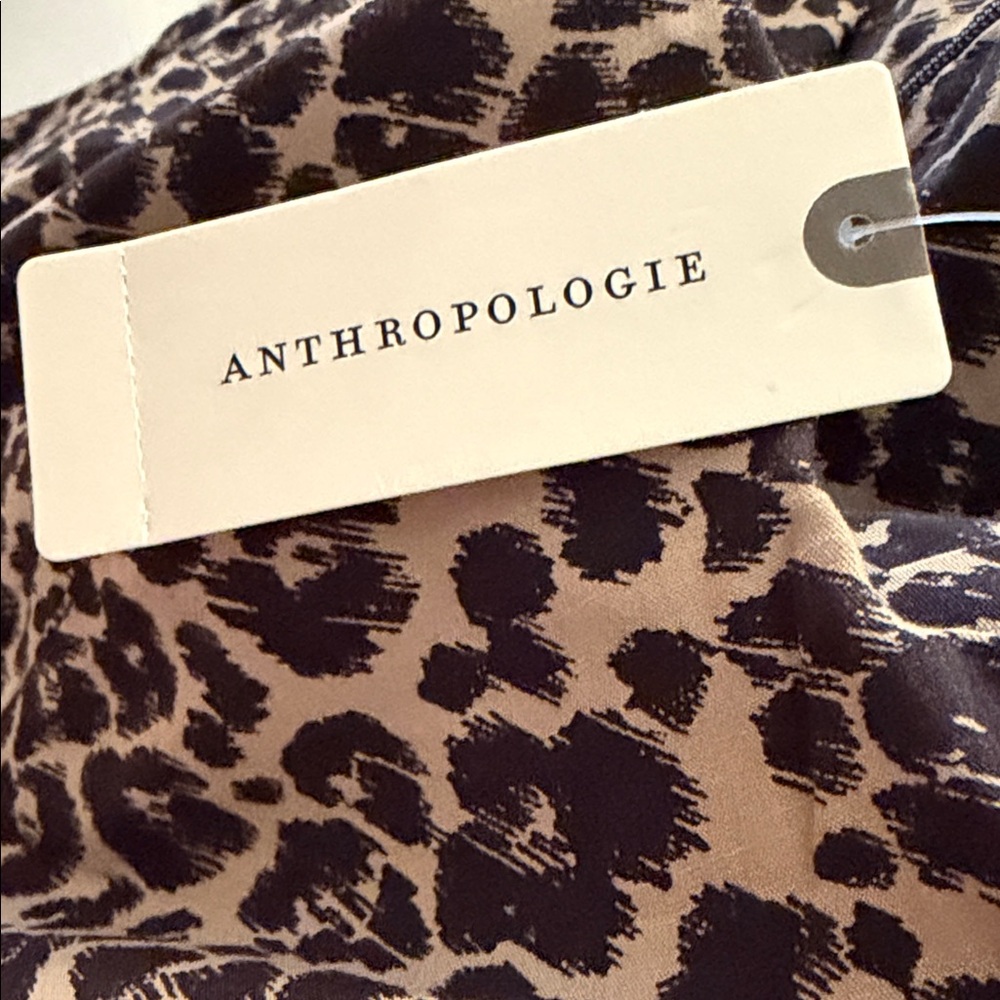 Anthropologie Brown Leopard Print Midi Dress - Picture 5 of 11